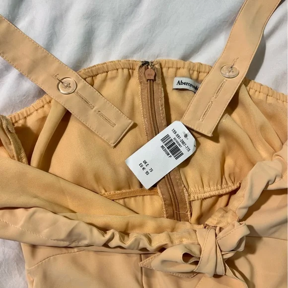 NWT A&F plunged neck slip midi dress size Medium petite in orange - Picture 9 of 9